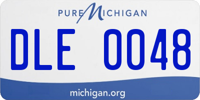 MI license plate DLE0048