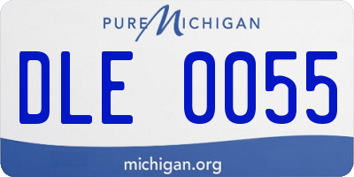 MI license plate DLE0055