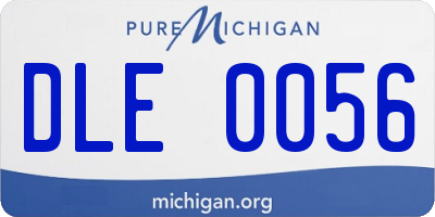 MI license plate DLE0056