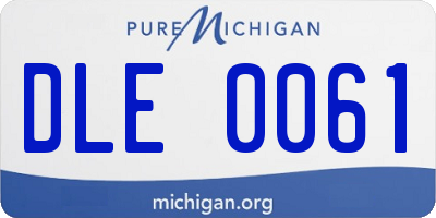 MI license plate DLE0061