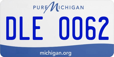 MI license plate DLE0062