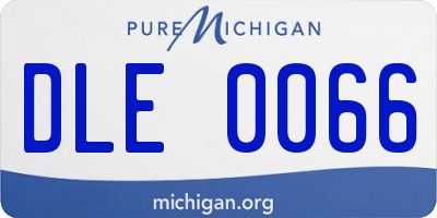 MI license plate DLE0066