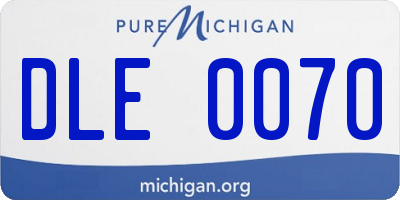 MI license plate DLE0070
