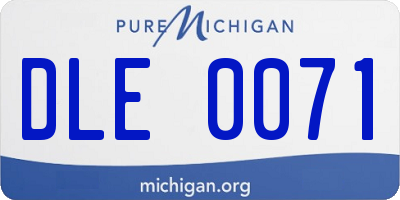 MI license plate DLE0071