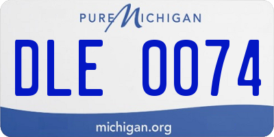 MI license plate DLE0074