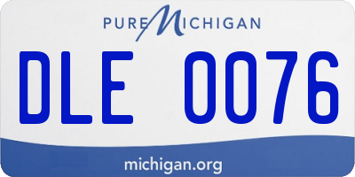 MI license plate DLE0076