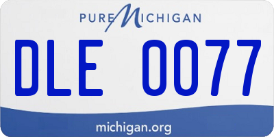 MI license plate DLE0077