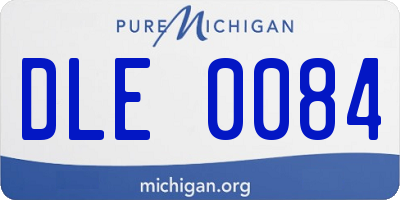 MI license plate DLE0084