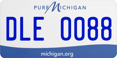 MI license plate DLE0088