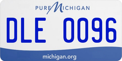 MI license plate DLE0096