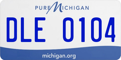 MI license plate DLE0104