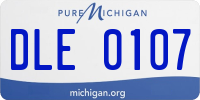 MI license plate DLE0107