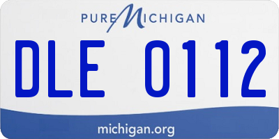 MI license plate DLE0112