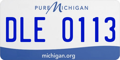 MI license plate DLE0113