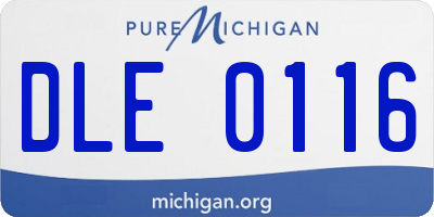 MI license plate DLE0116
