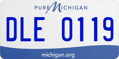 MI license plate DLE0119