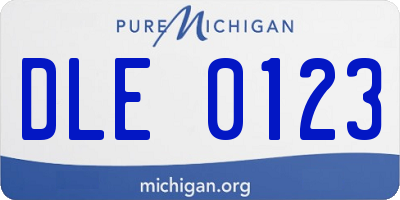 MI license plate DLE0123