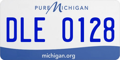 MI license plate DLE0128