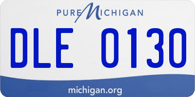MI license plate DLE0130