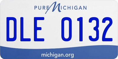 MI license plate DLE0132