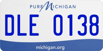 MI license plate DLE0138