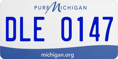 MI license plate DLE0147