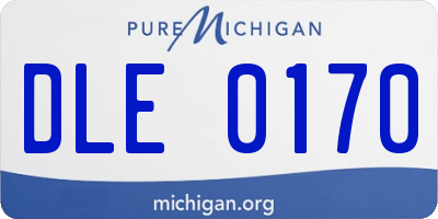 MI license plate DLE0170