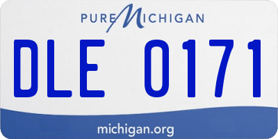MI license plate DLE0171