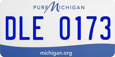 MI license plate DLE0173