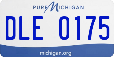 MI license plate DLE0175