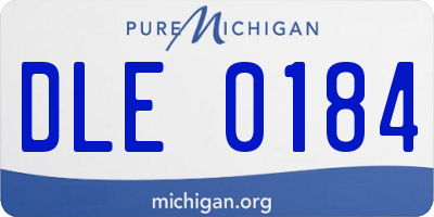MI license plate DLE0184