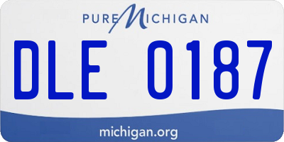 MI license plate DLE0187