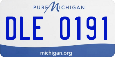 MI license plate DLE0191