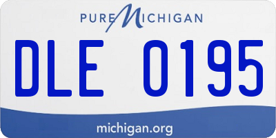 MI license plate DLE0195