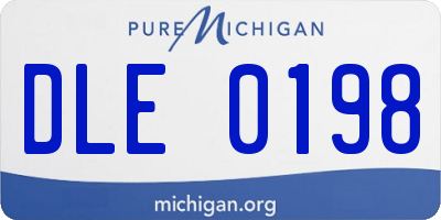 MI license plate DLE0198