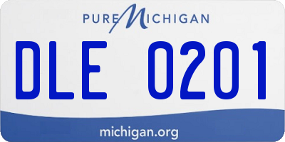 MI license plate DLE0201