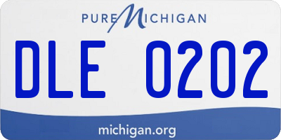 MI license plate DLE0202