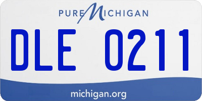 MI license plate DLE0211