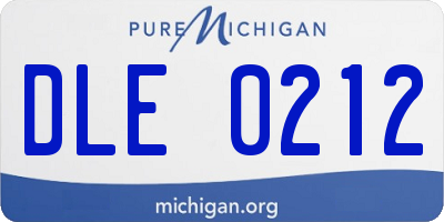 MI license plate DLE0212