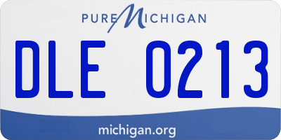 MI license plate DLE0213
