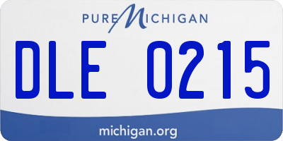 MI license plate DLE0215
