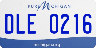 MI license plate DLE0216
