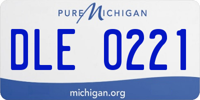 MI license plate DLE0221