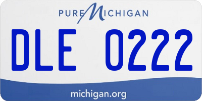 MI license plate DLE0222