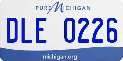 MI license plate DLE0226