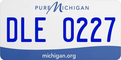 MI license plate DLE0227