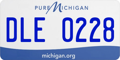 MI license plate DLE0228