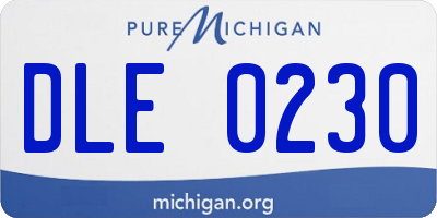 MI license plate DLE0230