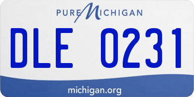 MI license plate DLE0231