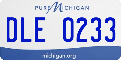 MI license plate DLE0233